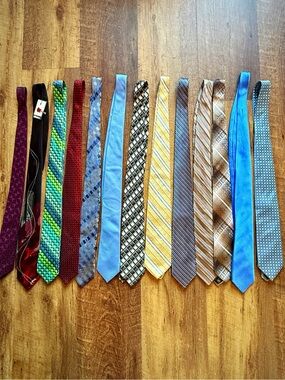 Assorted Men's 13 Pack Necktie Set - Blue, Yellow, Brown, Red, Green